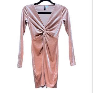 Divided Velour Plunge Body-con dress Size XS